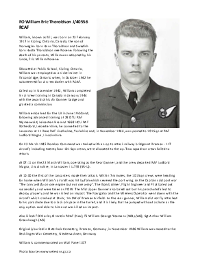 A preview of a PDF biography for Thoroldson, William Eric